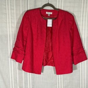 Coldwater Creek Women's Bright Red Open Crop Jacket